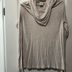 CAbi Light Beige Cowl Neck Sweater